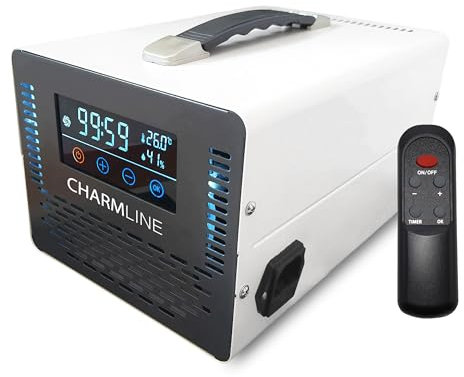 Charmline Smart Ozone Generator zur Beseitigung von Gerüchen in Zimmern,Autos,Tierbereichen und Kellern, Ozongenerator Auto, Ozongerät Wohnung mit Fernbedienung bis zu 500㎡, Weiß