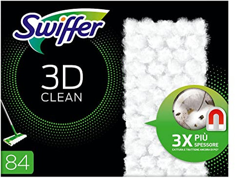 Swiffer 3D Staubwischtücher Nachfüllpackungen 84 Stück, halten und blockieren mehr Staub, Schmutz und Haare als ein herkömmlicher Besen