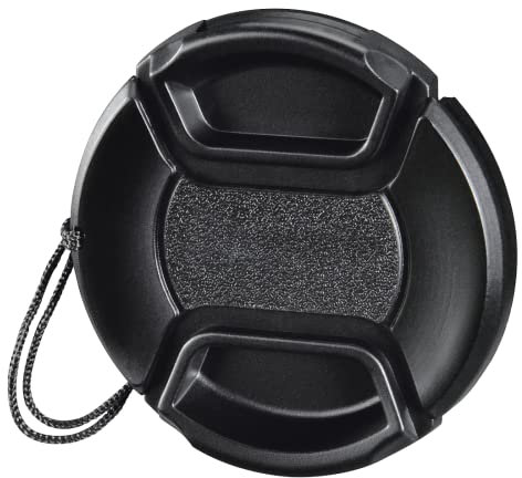 Hama | Tapa Objetivo Universal para cámaras con Lente de 58mm (Tapa de Lente Frontal para Proteger Objetivo, con Correa, “Smart Snap”) Negro