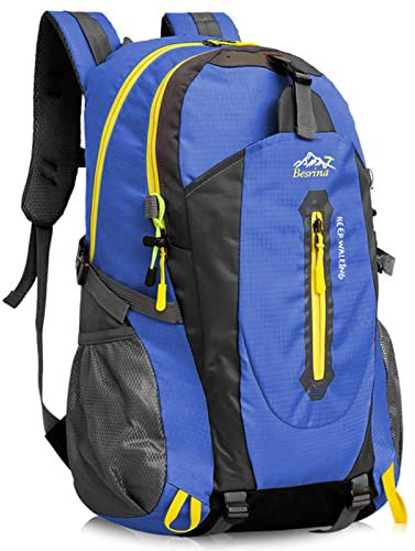 Besrina 40L Lightweight Hiking Backpack, Multi-functional Water-resistant Casual Camping Trekking Rucksack for Cycling Travel Climbing Mountaineer Outdoor Sport