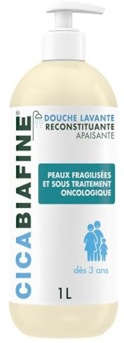 Cicabiafine – Douche Lavante Reconstituante Apaisante (flacon-pompe de 1 L) – Gel douche pour peaux fragilisées et sous traitement oncologique – Nettoyant corps pour apaiser la peau