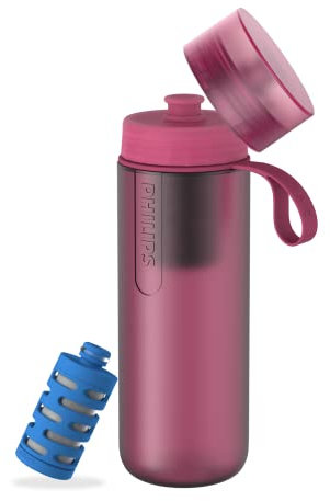 PHILIPS Acqua GoZero - Borraccia attiva, senza BPA, con filtro per il fitness, leggera, 680,4 g, con filtro fitness, prugna