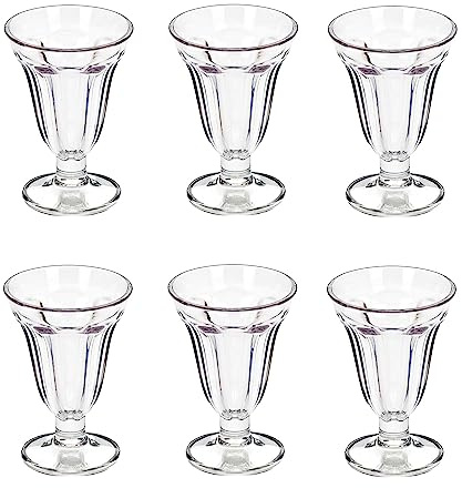 Morleos Dessertschale Eisschale Eisbecher Bowl Kunststoff unzerbrechlich unbreakable Schälchen 245 ml unzerstörbar bis 2000 Spülgänge Garten Camping Bar Polycarbonat Gläser (6, stück, 245 ml)
