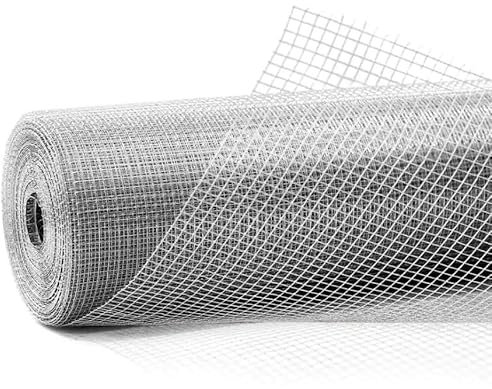 WUEFFE Filet métallique galvanisé maille 6,3 x 6,3 mm fil 0,55 mm - filet polyvalent volières poulailler lapins animaux (1 x 5)