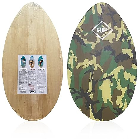 Skimboard RIP Camo, 37 Zoll, klassisch, aus Holz, ideal für Reiter, Shorebreak und Gleiten am Wasser. Diese Größe ist gut für kleine Schablonen (Camo) geeignet