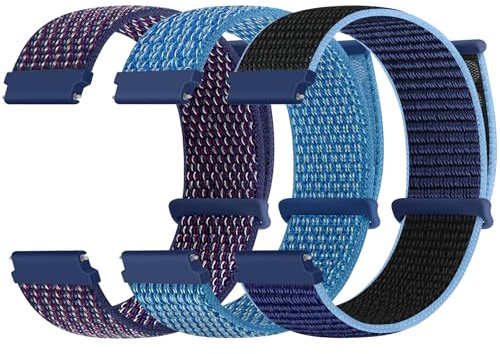 Yunshare 20mm Nylon Armband Kompatibel mit Samsung Galaxy Watch 7 6 5 4 40mm 44mm/Garmin Vívoactive 6/5/3/3 Music/Forerunner 570 42mm/55/158/165/245/645/Amazift Active 2/Active Damen Herren