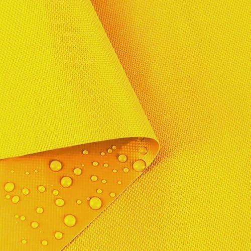 PINaPIN Wasserdichter Polyesterstoff 100% Polyester Stoffe meterware zum nähen Gartenmöbel, Schirme, Vorhänge für Garten KODURA 100x150 cm (Sonnengelb)