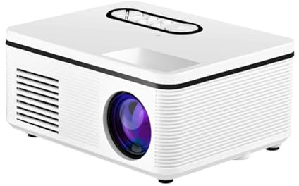Small Home Projector, Portable LED Projector, 1080p High-definition, 100 large Screen, 3.5m Projection, Compatible with Multiple Devices, Suitable for Bedrooms, Living Rooms, Camping (White)