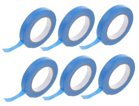 STOBOK Abdeckband 6 Rollen Blaues Malerband Farbtrennungsetikettenpapier Kunstband