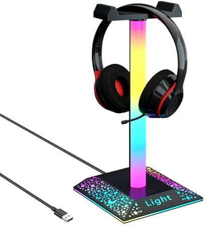 GIPOYENT RGB Gaming Headphone Stand Lights, RGB Gaming Stand Light for Desktop PC Gaming Headset Accessories, Best Gift for Husband, Kids, Boyfriend