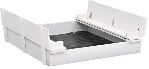 Rantry Sandkasten aus Fichtenholz, weiß, 95 x 90 x 15 cm, Möbel für Haus, Innen- und Außenbereich, Wohnzimmer, Schlafzimmer, Dekoration für Möbel