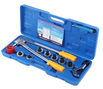 Lfhelper 10-28mm Rohraufweiter Satz - Rohrexpander Aufweitzange Rohraufweiter kit mit Rohrabschneider inkl. 7 Aufweitköpfe und Koffer für Kupfer, Aluminium und andere Weichmetalle （Zoll）
