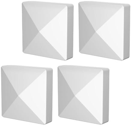 MagiDeal 4Pcs Pyramid Post Caps Covers Posts Top Caps Corridors Post Protective Cover Fence Post Caps White for Decking Mailbox Posts