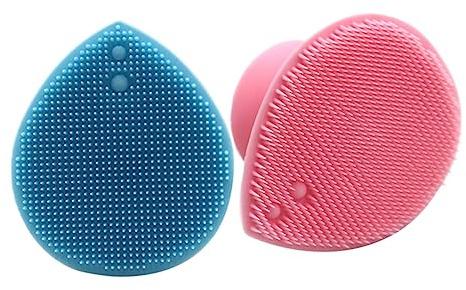 FRCOLOR 2 Stück Kopfhautbürste aus Silikon Manuell mit Saugnapf für Sanfte Reinigung und Kopfmassage