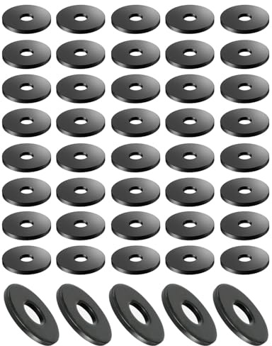 KGDUYC 100 Stück Flache Unterlegscheiben, Schwarz Dichtung Unterlegscheibe, O Ring Distanzscheiben, Kohlenstoffstahl Dichtung Unterlegscheiben für Schrauben - M6 x 12mm