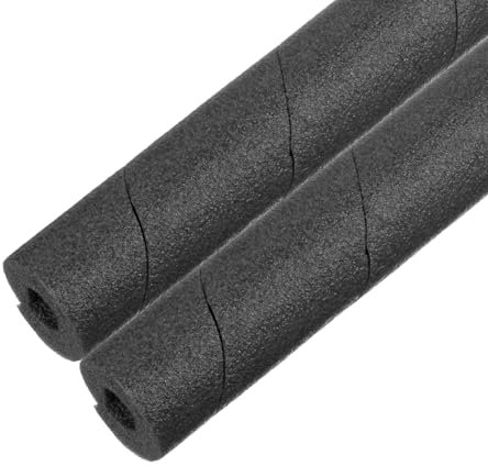 M METERXITY 2-Pack Pipe Insulation Foam Tube, 25mm(2/32) ID 60mm OD 25 L Foam Pipe Protection Wrap, Multi-Purpose Soft Foam Tubing for Ice Bumper Water Pipe/Handle Water Pipe [Black]