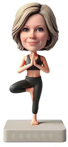 mydedor Wackelkopf-Figur, Sport-Mädchen, personalisierter Wackelkopf, personalisierter Geburtstag, Urlaub, für Freund, Unternehmen, individuelle Geschenke basierend auf Ihren Fotos