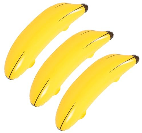 HOOTNEE 3pcs Inflatable Banana Toy Party Supplies Pvc Inflatable Banana Game Props for Tossing Games Fun Party Decor