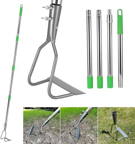 Gartenhacke, Garten Werkzeug Hand Hacke, 166cm Garten Hacke aus Eisen mit Abnehmbarem Griff, Verstellbare Unkrauthacke für den Garten für den Gemüseanbau, das Jäten und das Auflockern des Bodens
