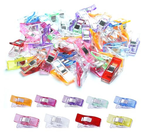 AMZFUK Pinces À Tissu, Paquet De 100, Alternative Aux Épingles pour Maintenir Les Couches De Tissu Ensemble, pour Reliure Couture Remplacer Les Épingles À Coudre Et Marquer, Travaux Manuels Quilting.