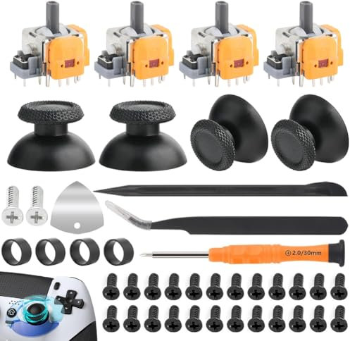 Gohytal 4 Stück Hall Effekt Sticks Kompatibel mit Play Station 5 PS5 Kontroller 3D Analog Sensor Joystick mit 4 Stück Daumenkappe Thumbstick Reparatur Kit Ersatz