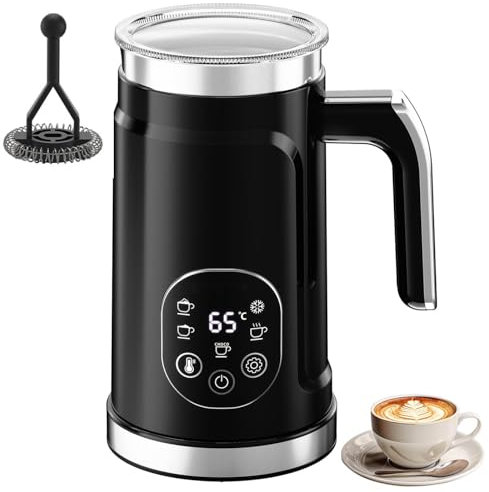 Espumador de Leche eléctrico 5 en 1, 300 ml, automático, con vaporizador y batidor, con Ajuste de Temperatura, para Capuchino, café con Leche y Chocolate Caliente.