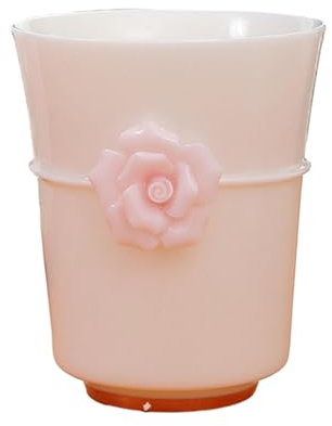 Kung-Fu-Tee-Set, handgefertigt, Blumenmotiv, Keramik, 5 Stück, Pink Rose