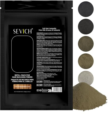 Streuhaar Nachfüllbeutel zur Haarverdichtung - Schütthaar, um den Haarmangel sofort zu verbergen - Haarpuder 100% natürlicher Baumwolle für Männer und Frauen (Hellbraun 100g)