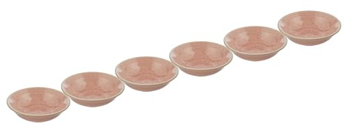 BUTLERS 6er-Set Schalen Steinzeug - SUMATRA - spülmaschinenfest | Farbe Pink - 200 ml - Schalen für Müsli & Obst - Suppenschalen für Suppen & Eintöpfe