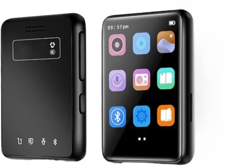 Zymoplas Lettore MP4 leggero con Bluetooth - portatile multifunzionale e con effetti sonori ampiamente ABS Bluetooth, nero, 16 GB, 2,5 schermo intero