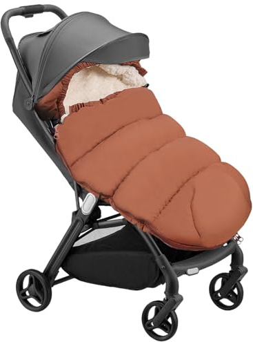 Sacco Passeggino Invernale, Coprigambe Passeggino Universale Grande, Sacco Nanna Passeggino Universale, Sacco Termico Passeggino Universale, Sacco a pelo Passeggino Grande (Marrone)