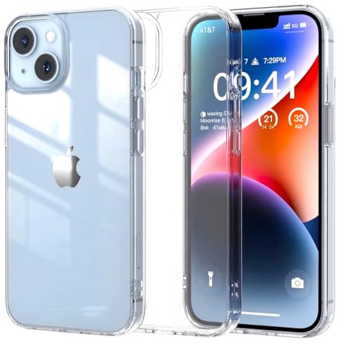Funda Transparente para iPhone 12/ 12 Pro Extra Clara de TPU Duro, Antigolpes y Antiarañazos, Resistente al Amarilleo, Carcasa Fina Suave al Tacto, Compatible Carga Inalámbrica, Bordes Elevados