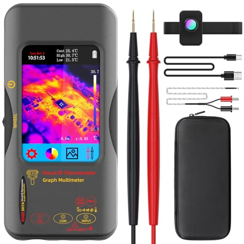 BSIDE SH7A Wärmebildkamera Multimeter Mit Makroobjektiv 320×320 Auflösung mit 20000 Wörtern Multimeter 3.98'' Touchscreen 25Hz Infrarot Wärmebildkamera (-20-550℃) 15 Wärmebildpaletten TRMS Tester