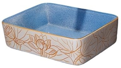GBEVAUEIO Mobili da Toilette Lavabo da appoggio Rettangolare in Ceramica retrò for Bagno, Appartamento, lavabo Artistico (Vasca Singola) per Bagno e WC Ospiti