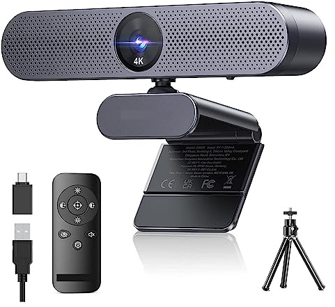 VXDEFP Webcam PC Webcam 4K DW50 Videocamera Web USB con messa a fuoco automatica con microfono Webcamera HD con telecomando for conferenze, streaming live, registrazione