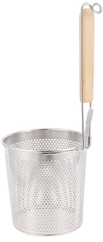 MAGICLULU Passoire à Nouilles Acier Inoxydable avec Manche Ergonomique Antibrûlure Passoire Cuisine Résistante pour Égouttoir Pâtes et Cuisson Chinoise