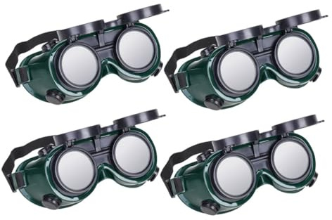 SHINEOFI 4Pcs Welding Goggles Flip-up Safety Glasses for Eye Protection Anti-scratch Coating Comfortable Fit Suitable for Electric Welding Argon Arc Cutting and Grinding Tasks