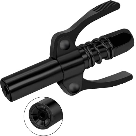 Fettpresse Mundstück,Kupplung für fettpresse,10000 PSI Doppelgriff Coupler | für Fettpresse Verriegelungszange Fettpresse Kupplung Passend für Standard M6/M8/M10/M12/M14 (Schwarz)