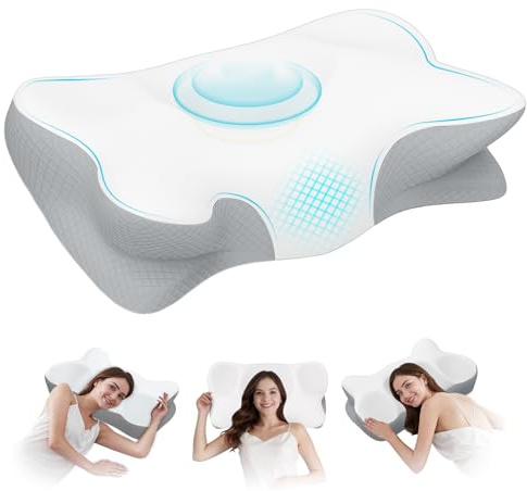 Ecofocet Oreiller Ergonomique Cervical,Coussin Ergonomique,Coussin cervicales,pour Les Douleurs au Cou et aux épaules (Gris)