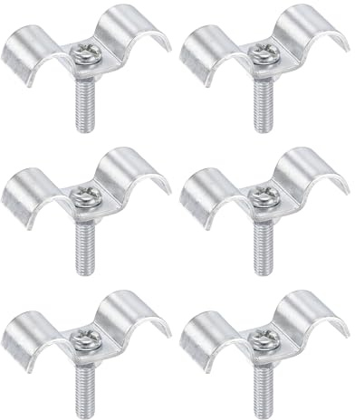 QUARKZMAN 6 Juegos De Abrazaderas De Doble Línea De Acero Inoxidable 10 mm / 3/8 Pulgada Abrazaderas Para Líneas Abrazadera De En Forma De M De Frenos De Tuberías Cables O Cordones Plateado