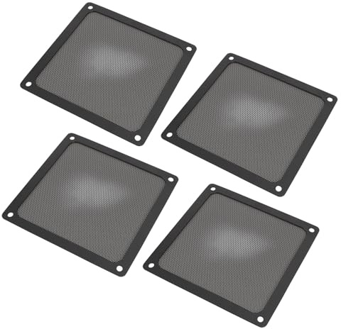 Greensen PC-fläkt Dammfilter, PVC Mesh Magnetiskt Fläktfilter 140 X 140 Mm, Magnetiskt eller Skruvmonterat, Finmaskigt Luftflödeskontroll för Datorfodral och Strömförsörjningsventil (Svart)