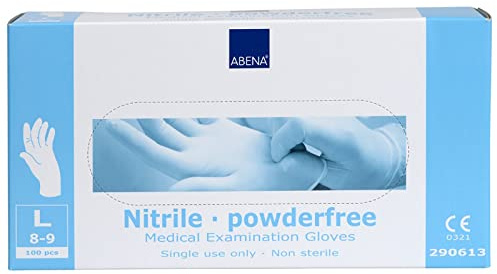 Abena Handschuhe Nitril Gr. L weiß, texturiert,100St