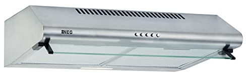 NEG Dunstabzugshaube NEG15-ATRS (silber) Edelstahl-Unterbau-Haube (Abluft/Umluft) und LED-Beleuchtung (60cm) Unterschrank- oder Wandanschluss