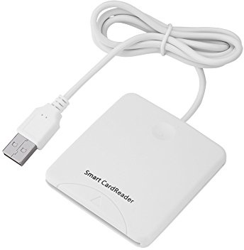 Tosuny Portable USB2.0 Full Speed EMV Smart Chip Card Reader Writer, High Performance Smart Chip Reader IC Mobile Bank Credit Card Reader, White