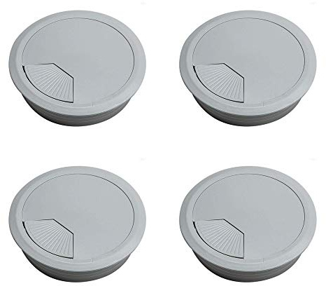 Cable Grommet Ø80mm Silver Outlet Desk Tidy Insert Plastic Cable Organiser Set of 4