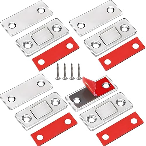 VOARGE Magnete per armadietto, chiusura magnetica, ultra sottile, porta dell'armadio, chiusura magnetica, per chiusura a scatto, per porte, mobili, mobili da cucina, serratura magnetica