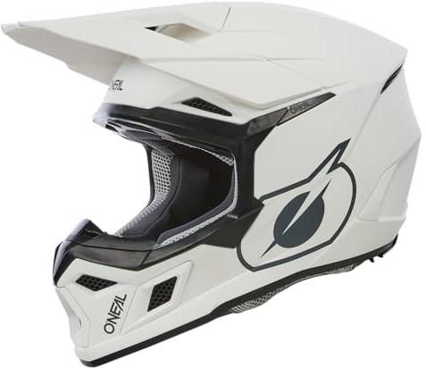 O'NEAL | Motocross-Helm | MX Enduro | Schale aus ABS, Lüftungsöffnungen für optimale Belüftung & Kühlung | 3SRS Helmet Solid | Erwachsene | Weiß | Größe XL