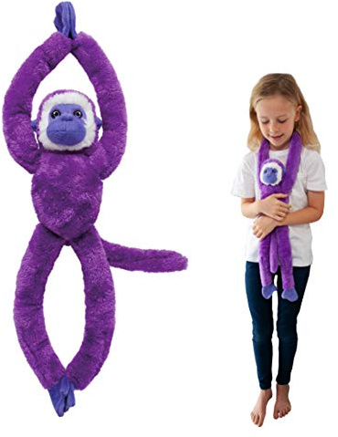 EcoBuddiez Tree Huggers - Lila Totenkopfaffen von Deluxebase. 72cm hängendes Stofftier aus recycelten Plastikflaschen. Umweltfreundlich und weiches Plüschtier und perfektes Kuschelgeschenk für Kinder