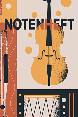 Notenheft: DIN A4 Schul Blanko Notenheft Notenblock mit Notenlinien für Musik Unterricht Musik Hausaufgaben Musiknoten Selberschreiben Komponieren Notenbuch