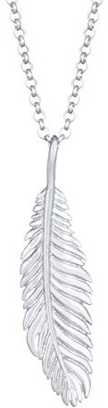 Kuzzoi Herren Halskette mit schlichten Feder Anhänger (30 mm) in 925 Sterling Silber, coole Herrenkette im Used Design, Boho Kette mit Anhänger für den Mann, Retro Schmuck mit Feder, Länge 55cm